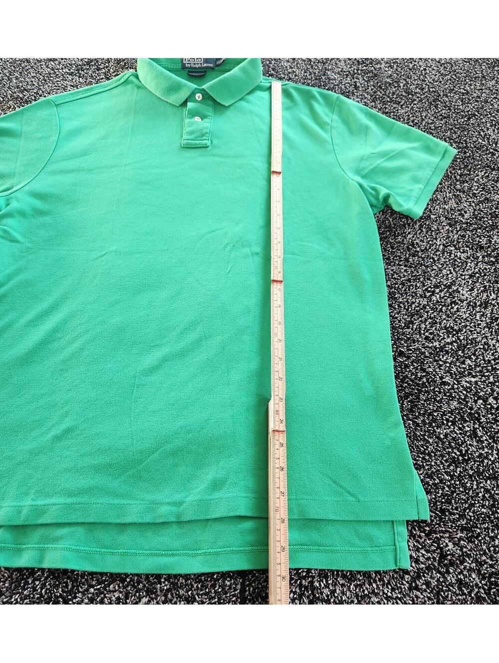 Vintage Polo Ralph Lauren Custom Fit Sz XL S/s Polo shirt Green Pink Pony Cotton - Picture 5 of 11